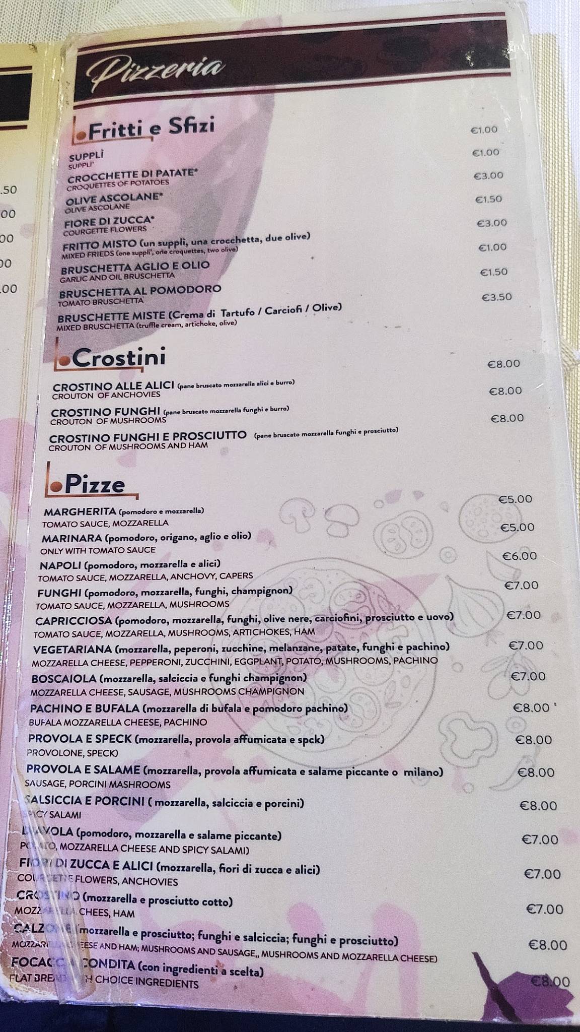 Menu di Lo Scalino - Ristorante Pizzeria 
