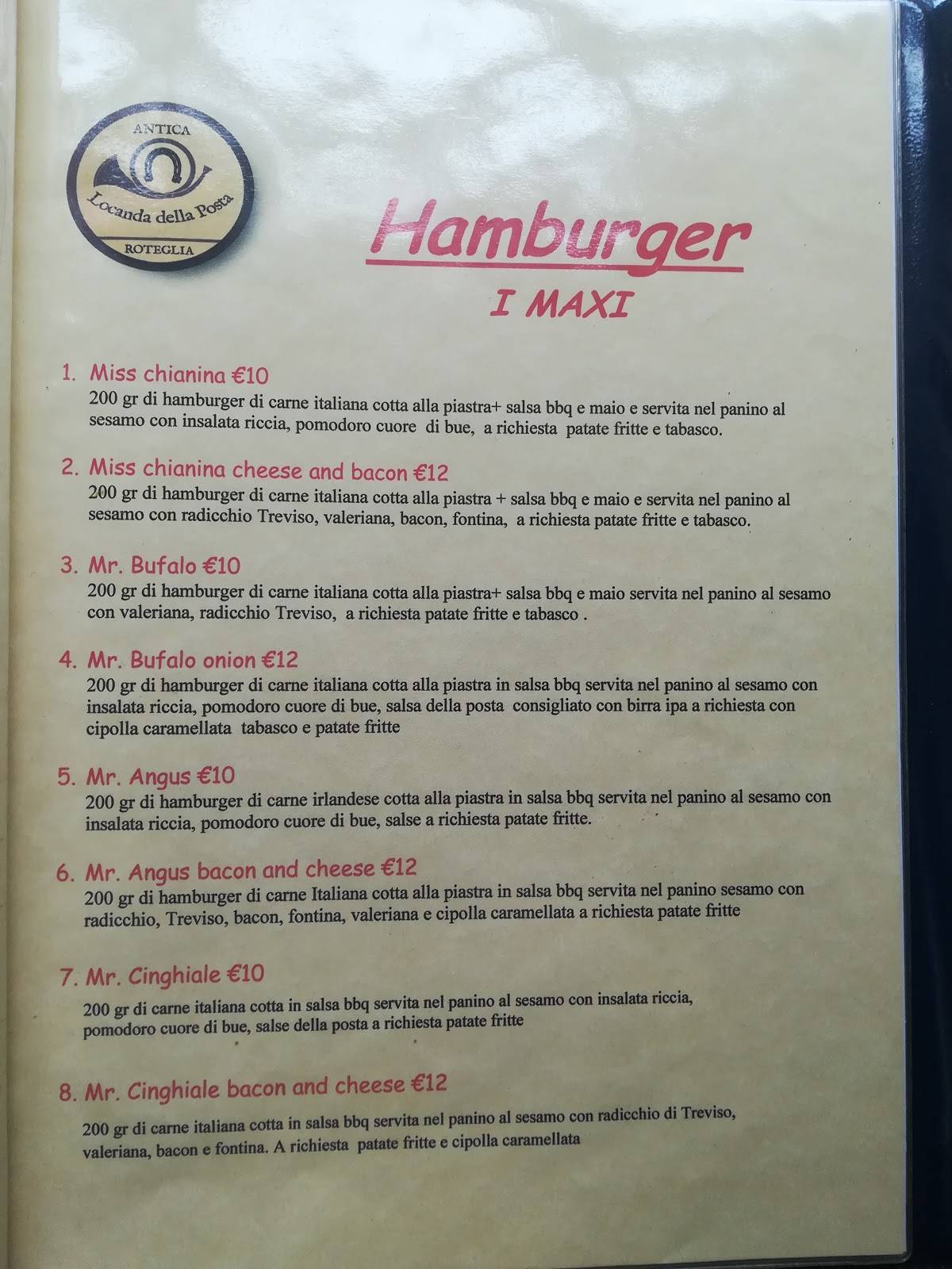 Menu di Locanda della Posta 