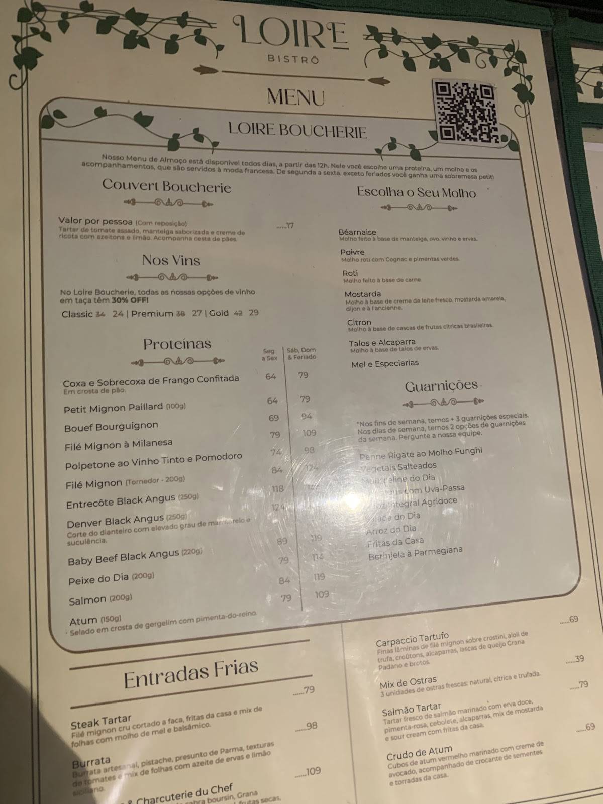 Loire Bistrô cardápio