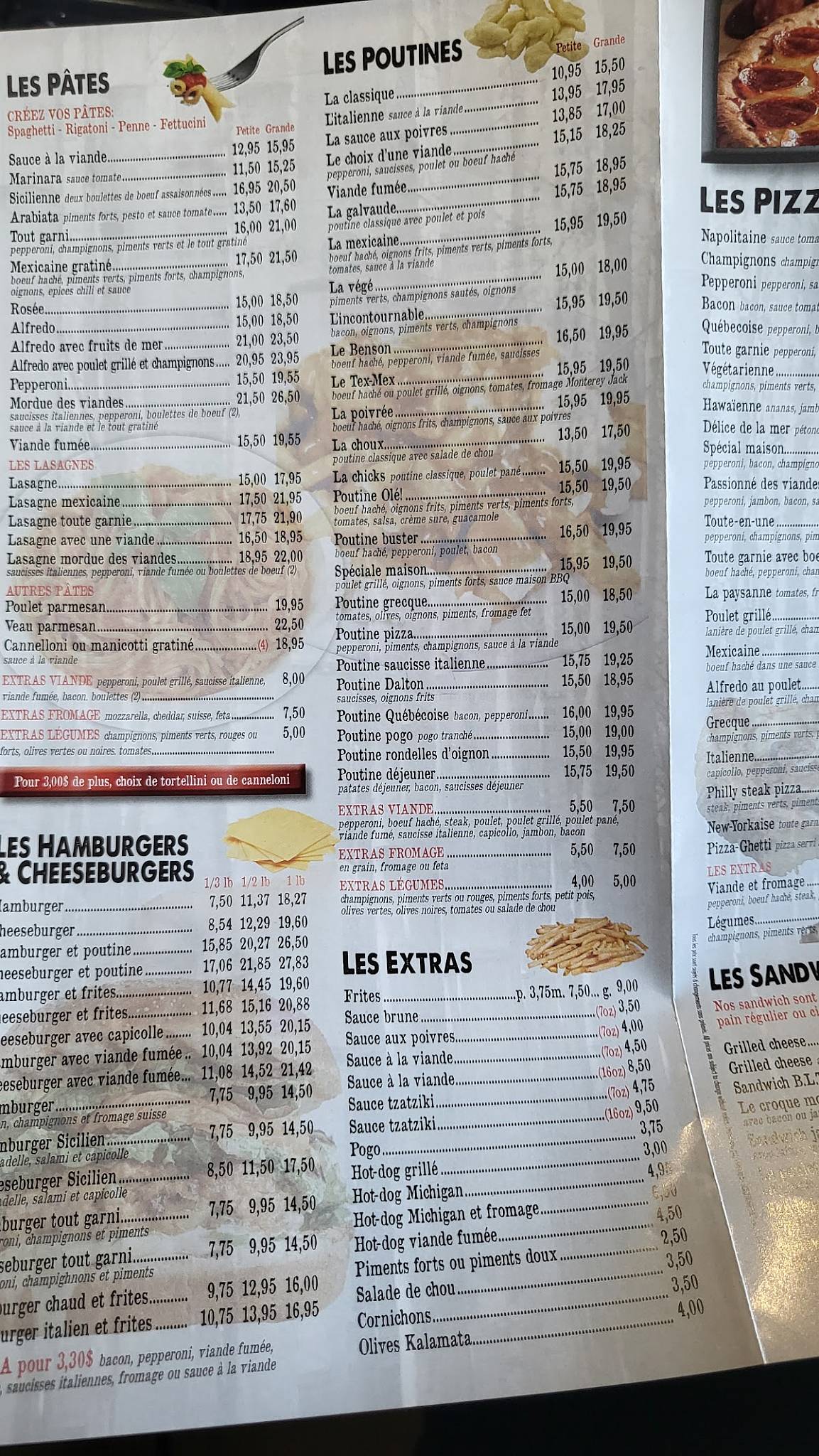 Menu de Restaurant La Rumeur