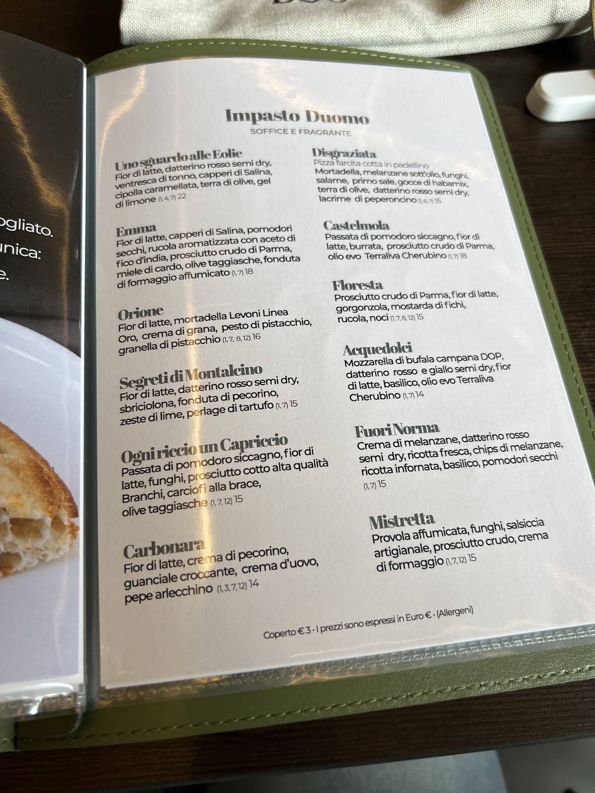 Menu di L'orso In Duomo 