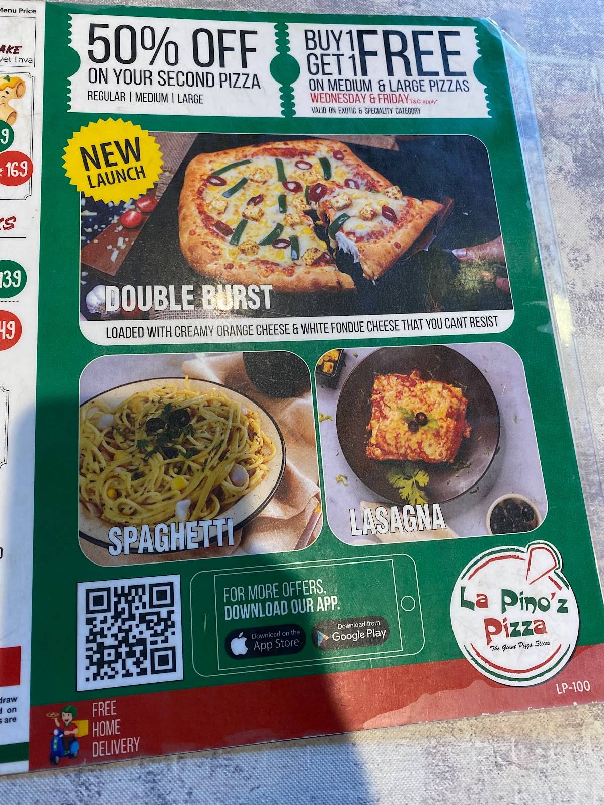 La Pino'z Pizza menu