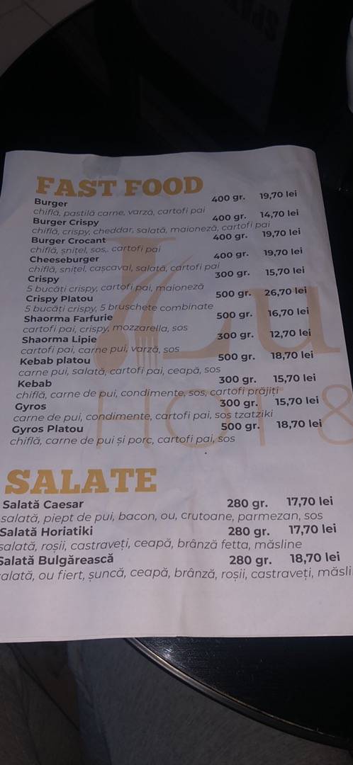 Menu de Lumi's caffe