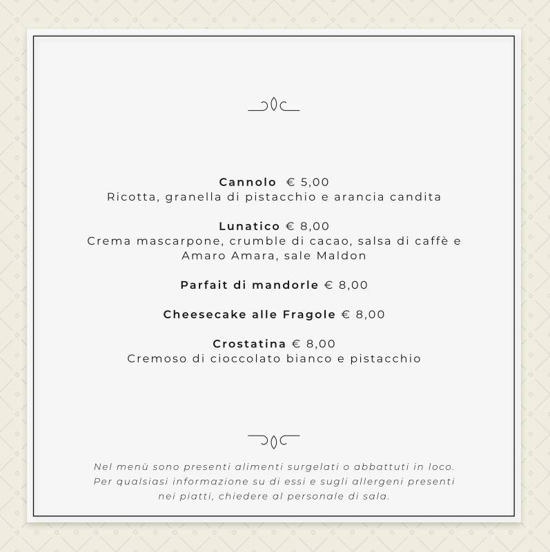 Menu di Luna Restaurant Licata 