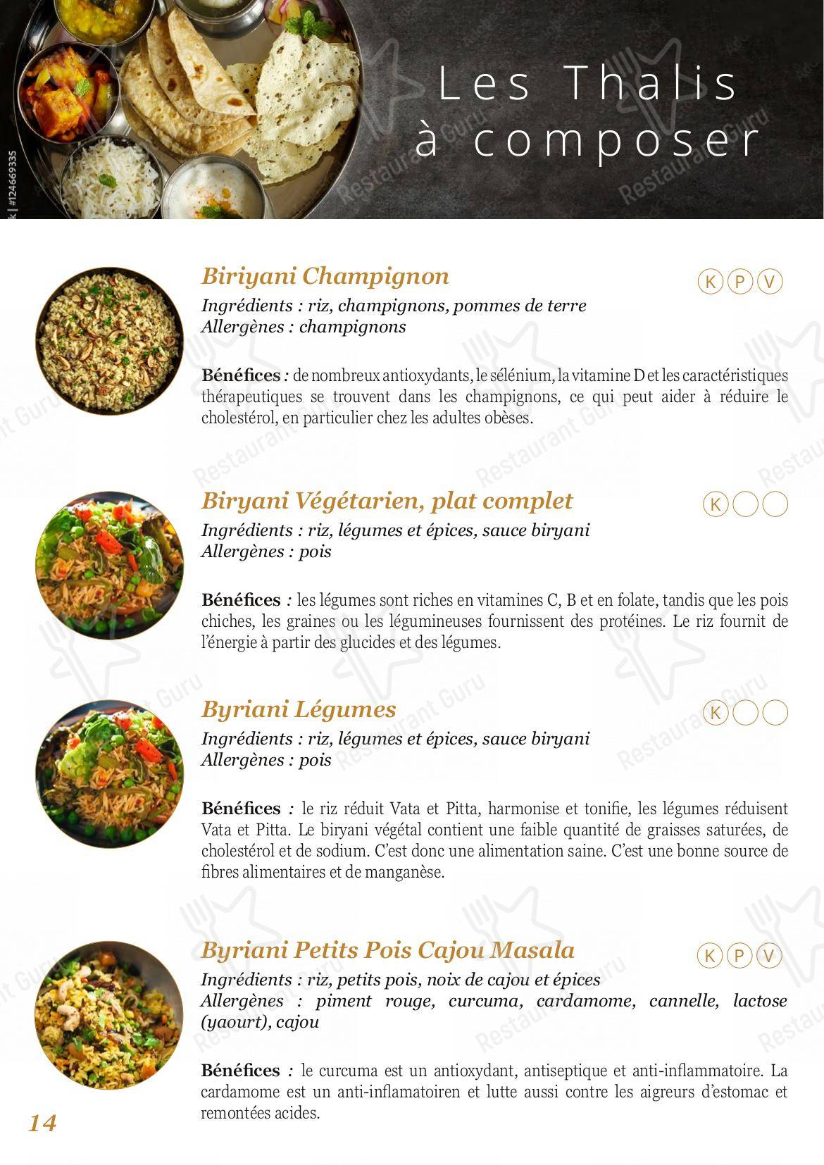 LunchBox, salle à manger végétarienne ayurvédique dans Beaune - Menu