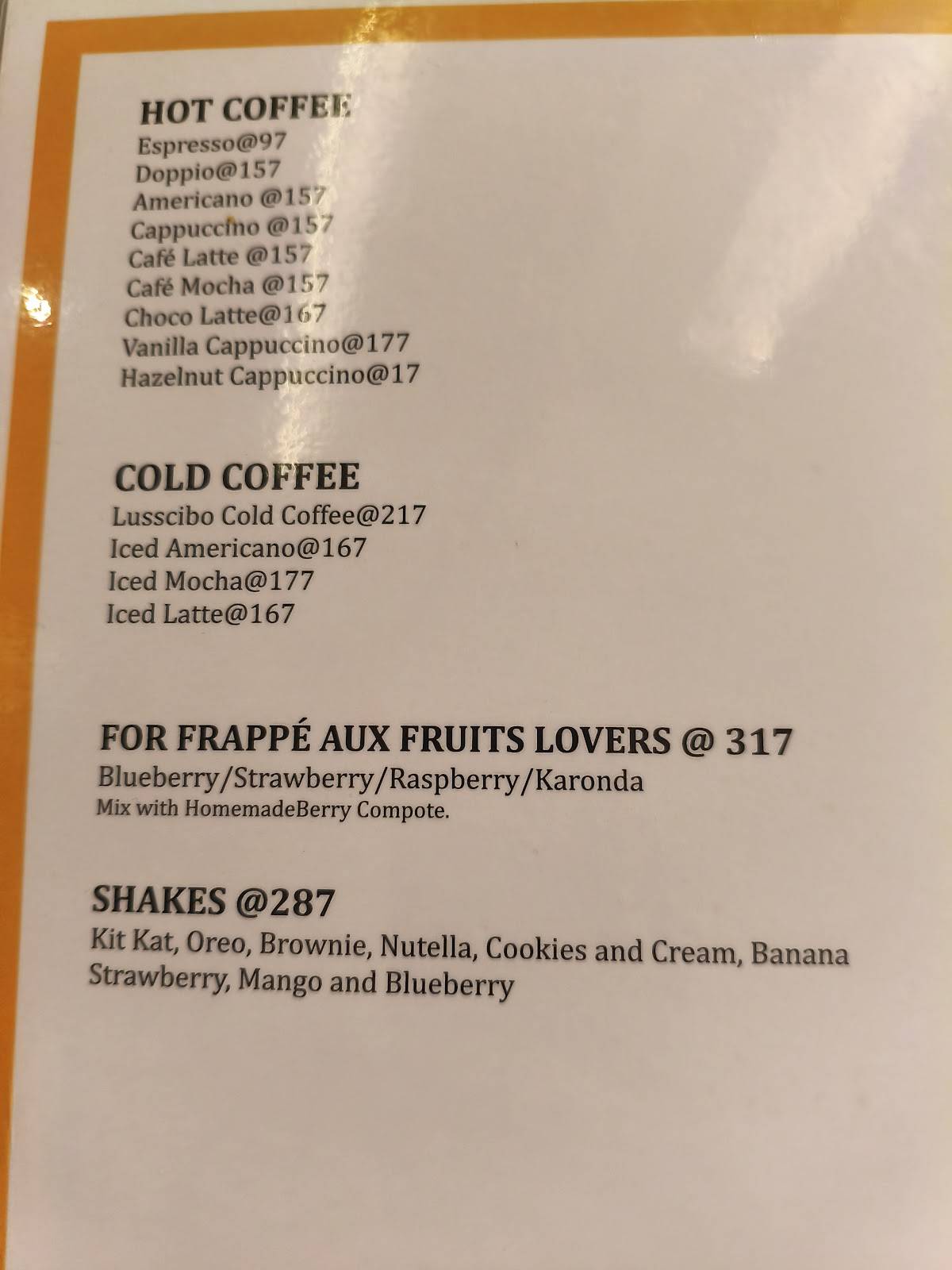 Lusscibo - World Cuisine menu