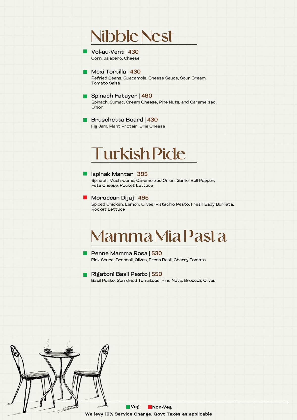 Luuma House menu