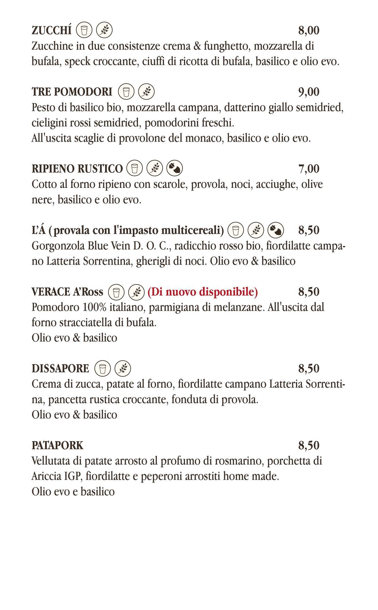 Menu di Magic Garden Tonziello 