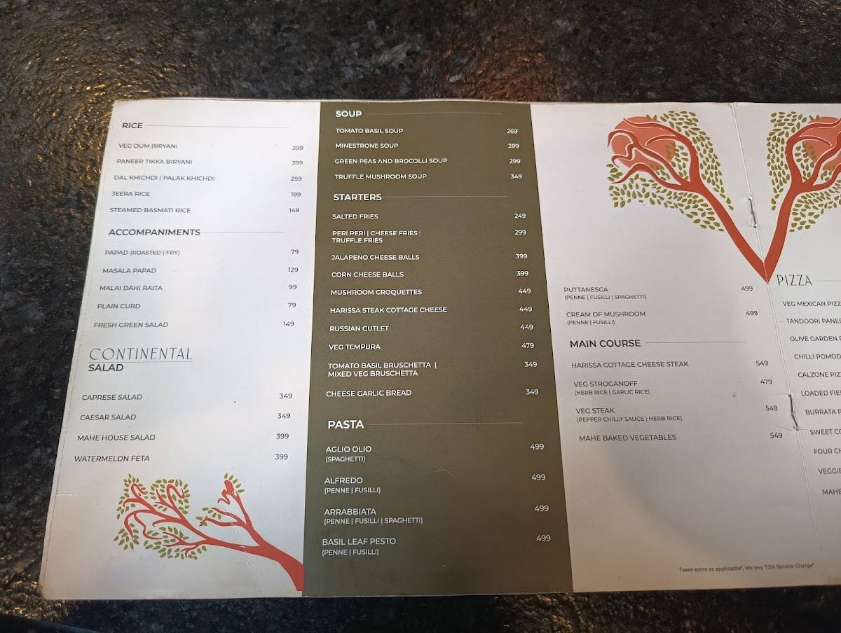 MAHÈ Global Kitchen menu