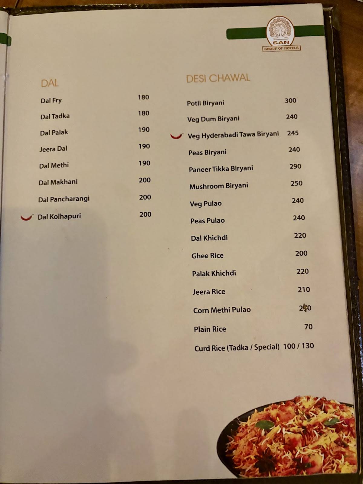 MAURYA VEG menu
