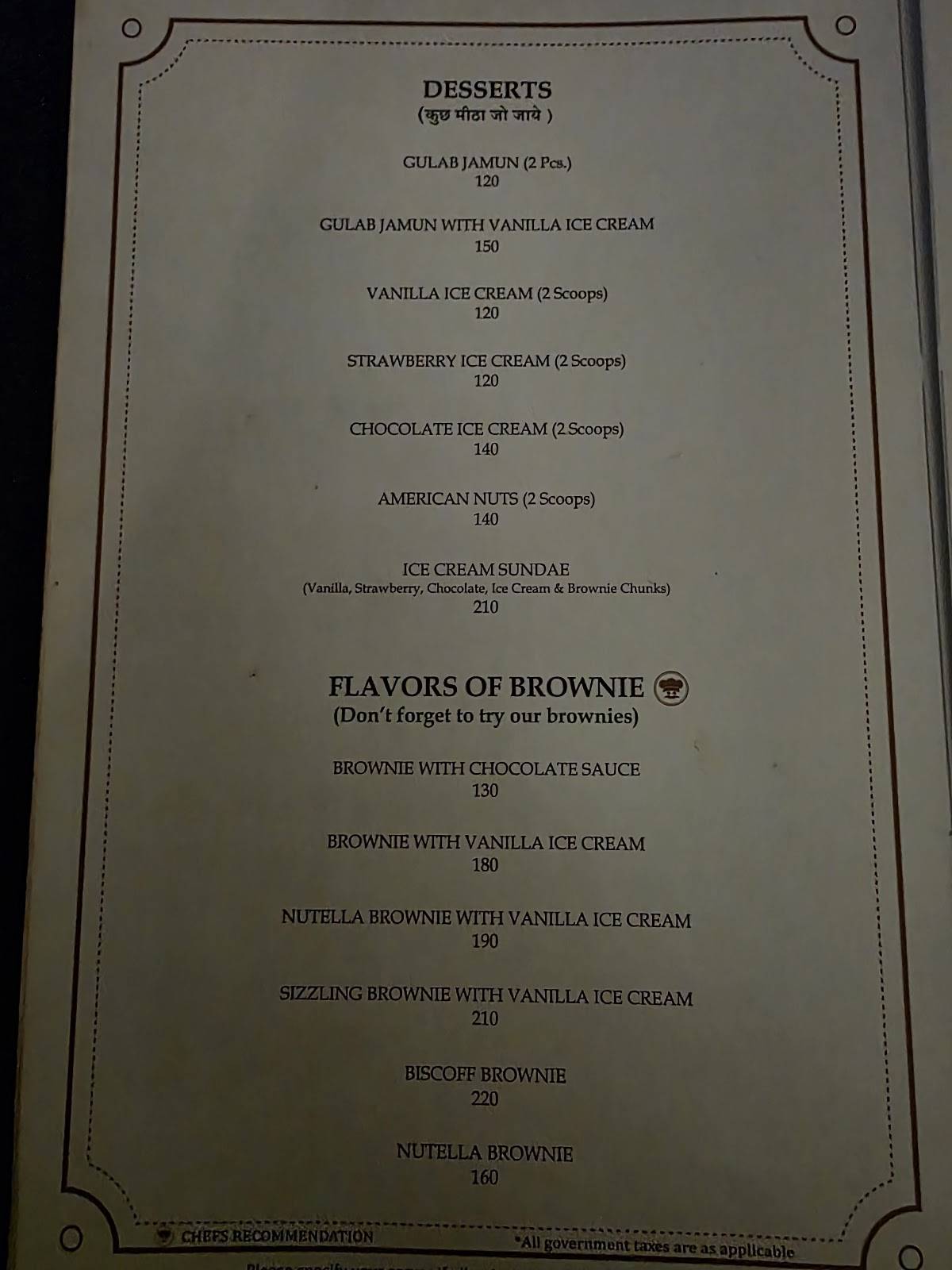 MUMBAI MASALA menu