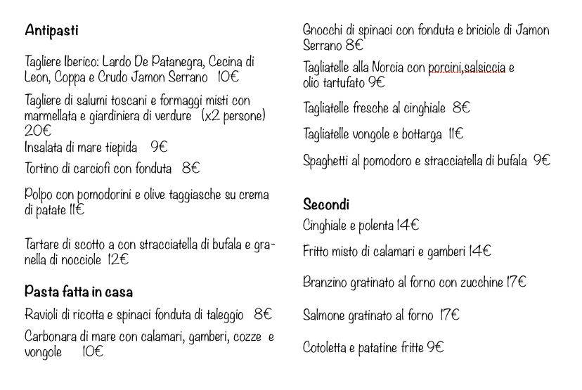 Menu di PIZZERIA MACO 