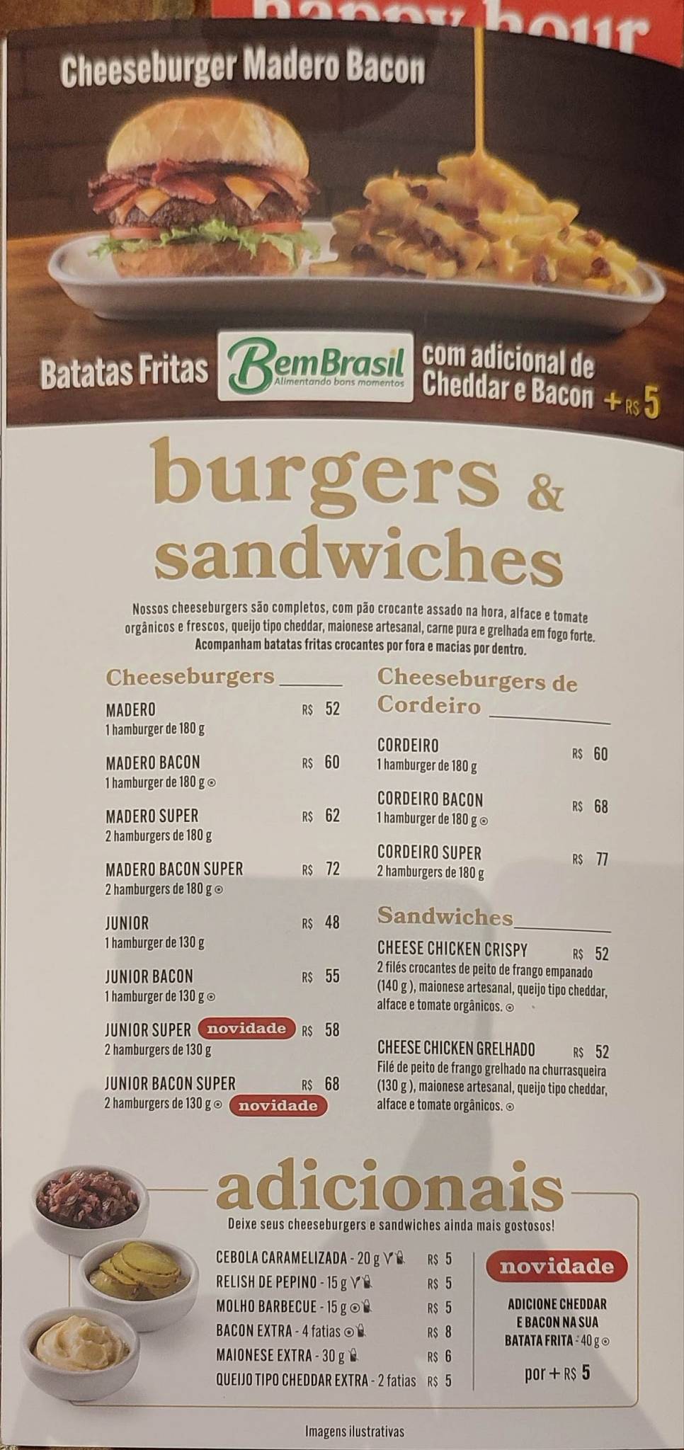 Madero Steak House cardápio
