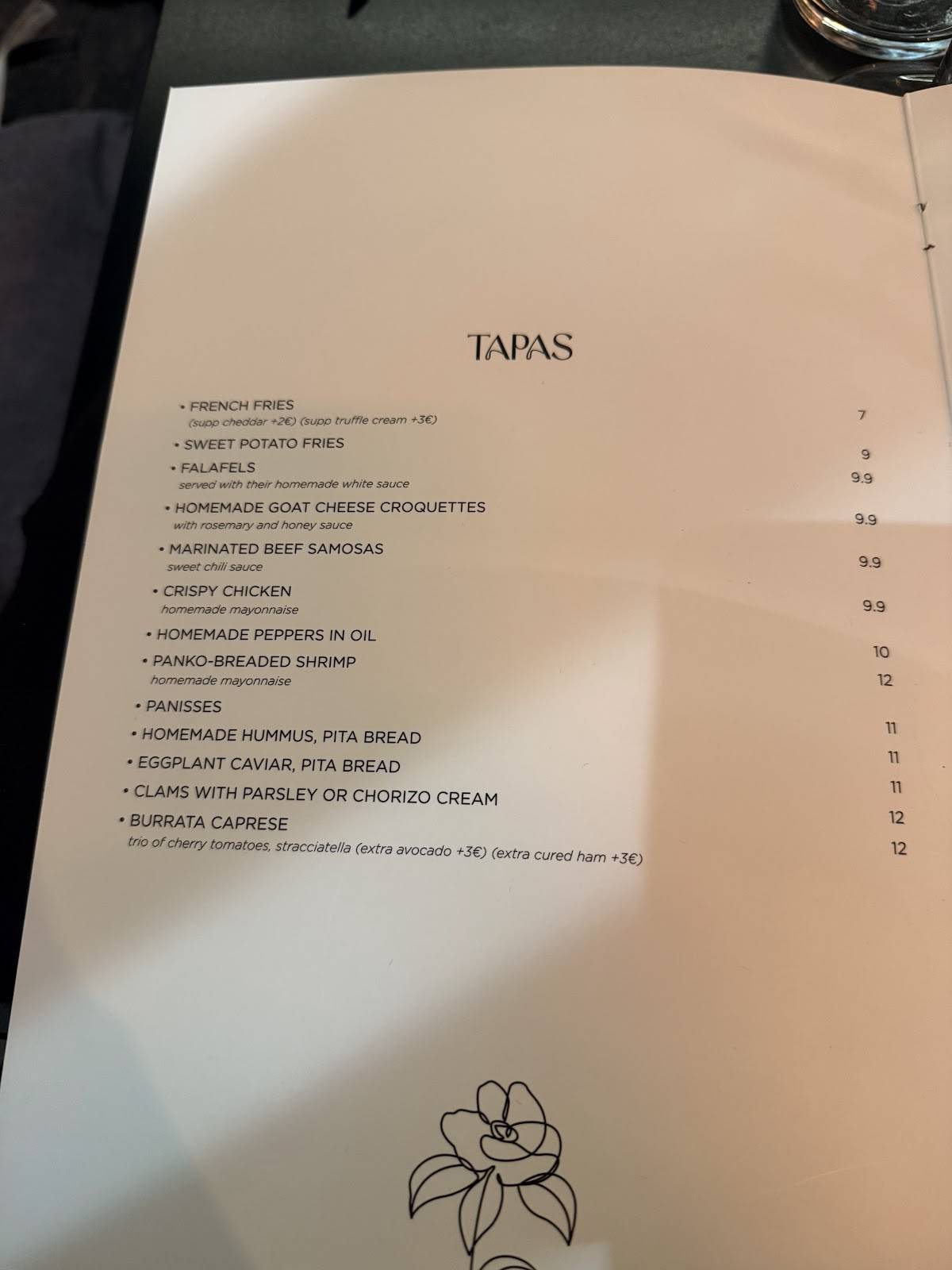 Menu de Magnolia - Restaurant Bar à Tapas Nice