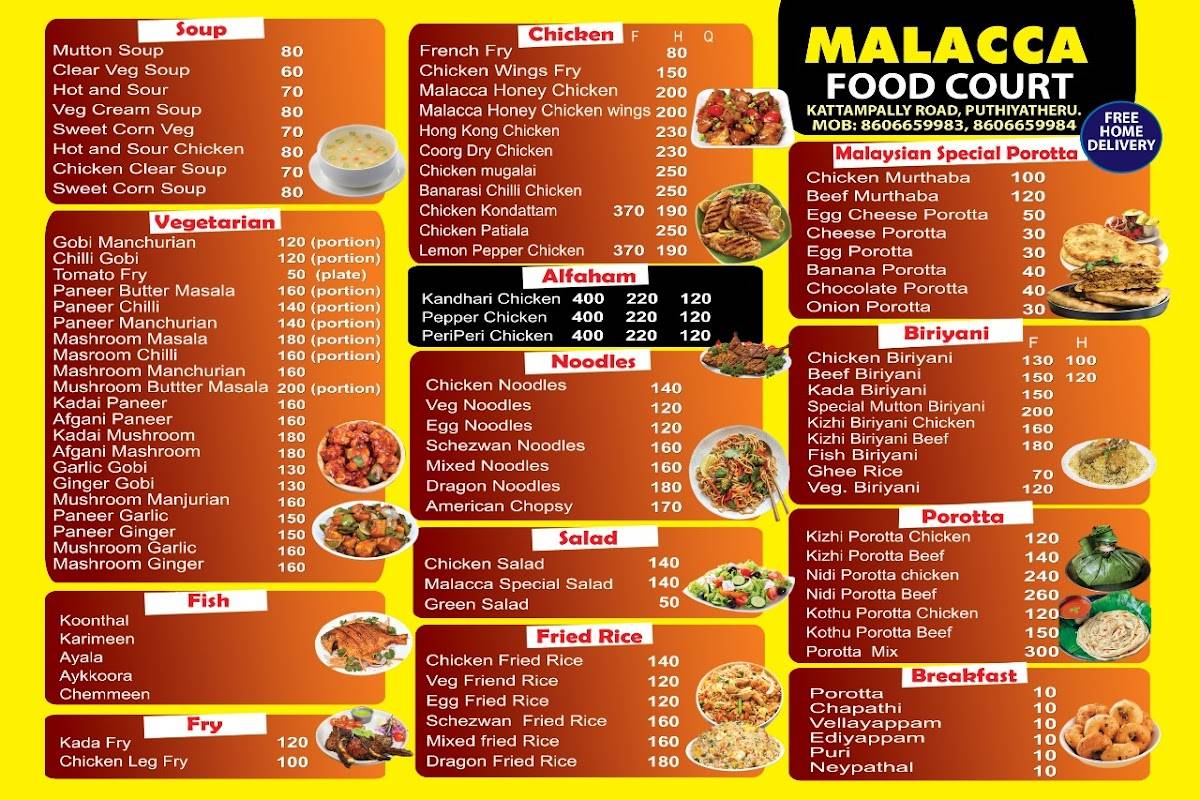 Malacca Food Court menu