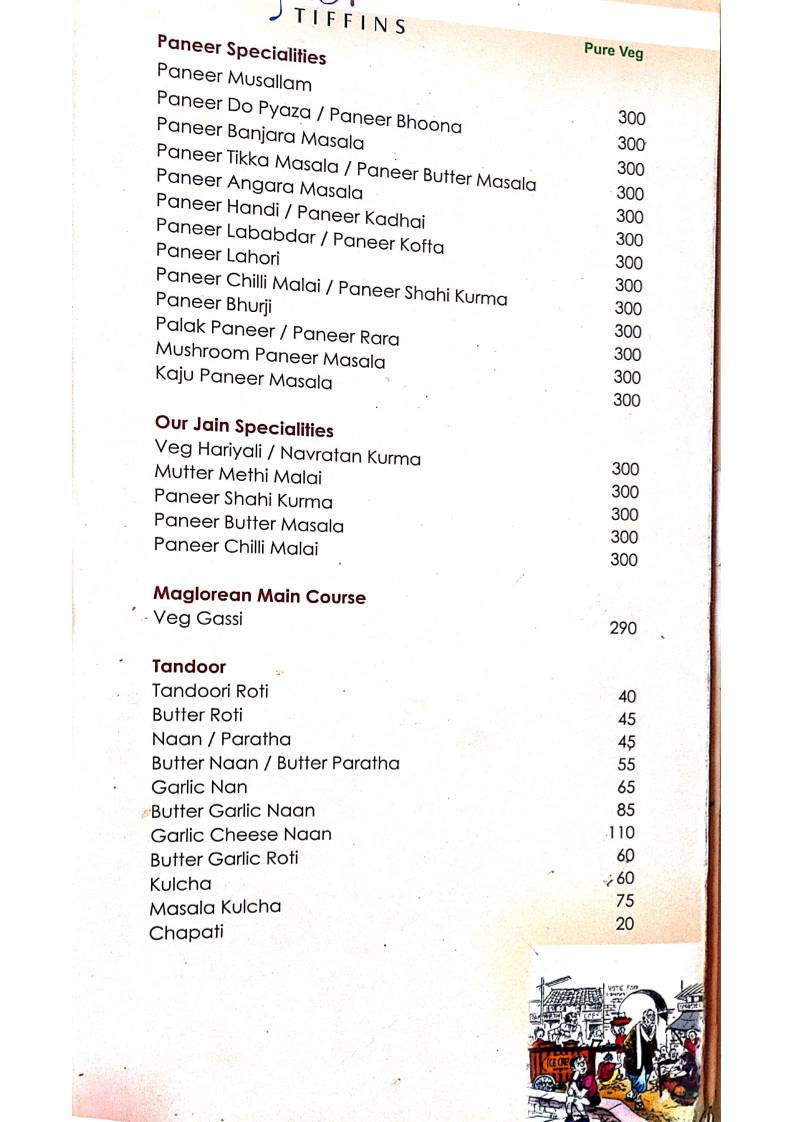 Malgudi Tiffins menu
