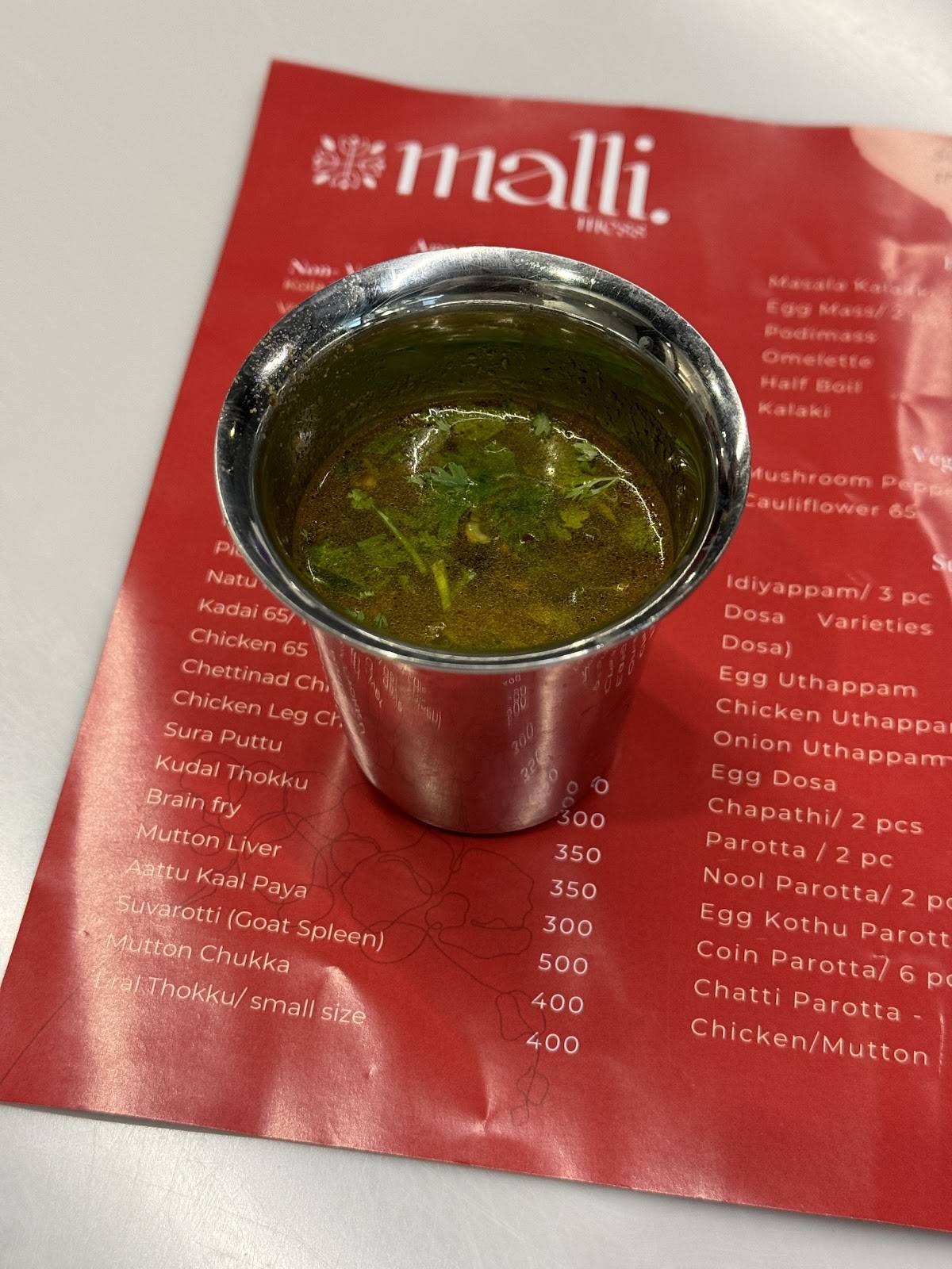 Malli Mess menu