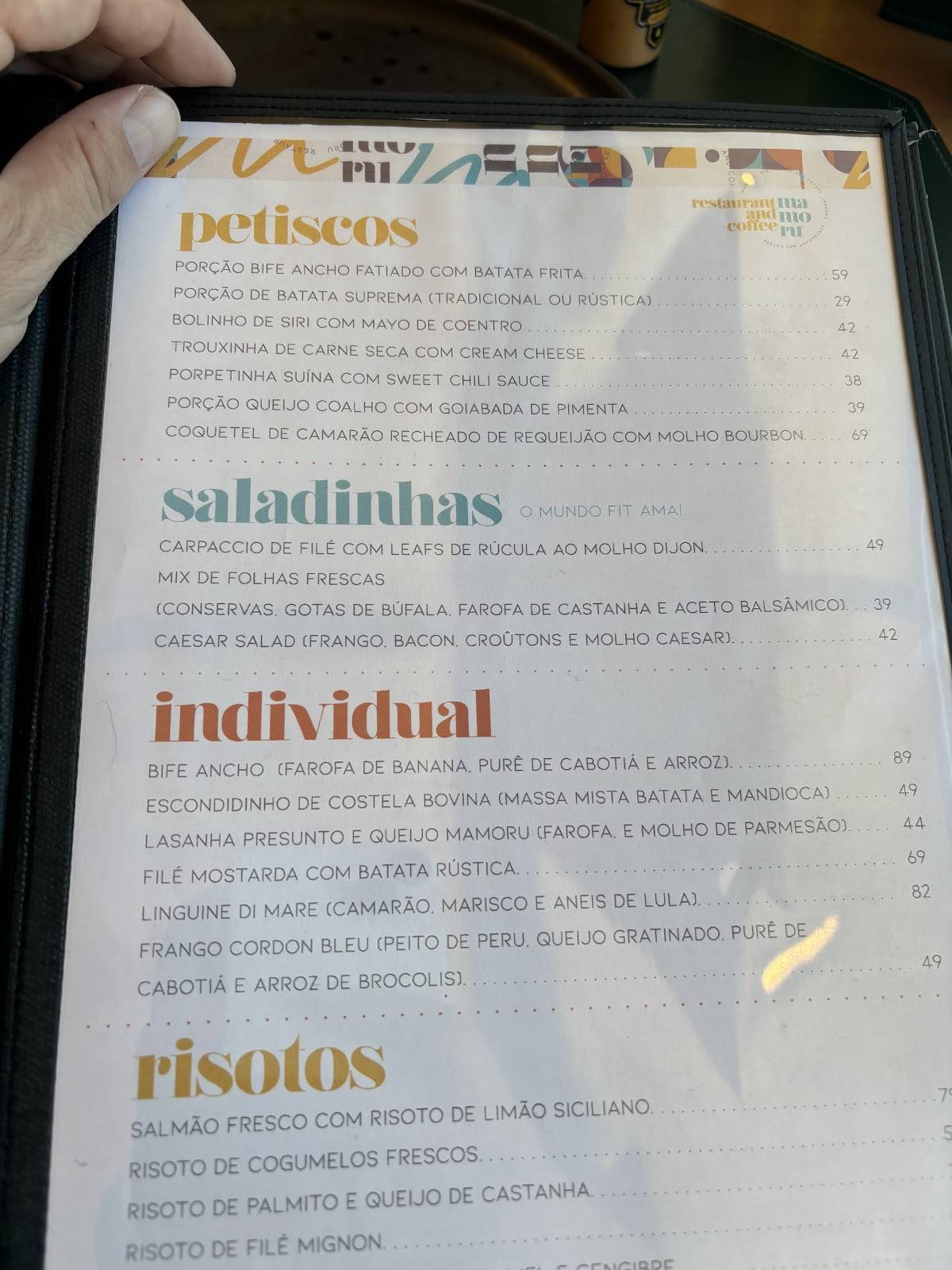 Mamoru Restaurant and Coffee cardápio