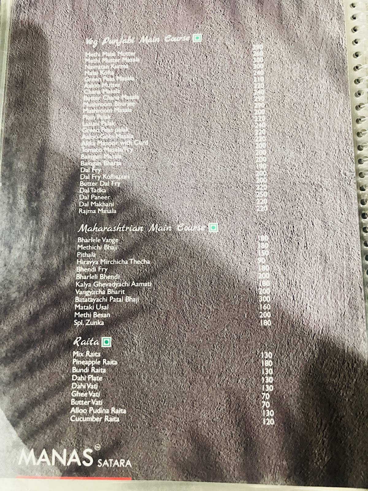 Manas Resto Lounge menu