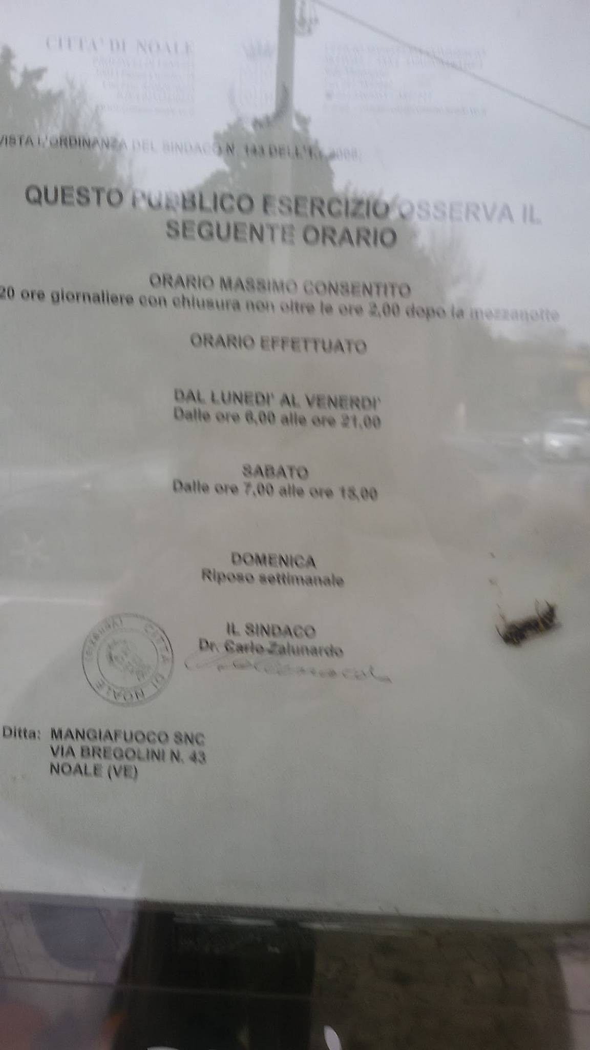 Menu di Mangiafuoco 