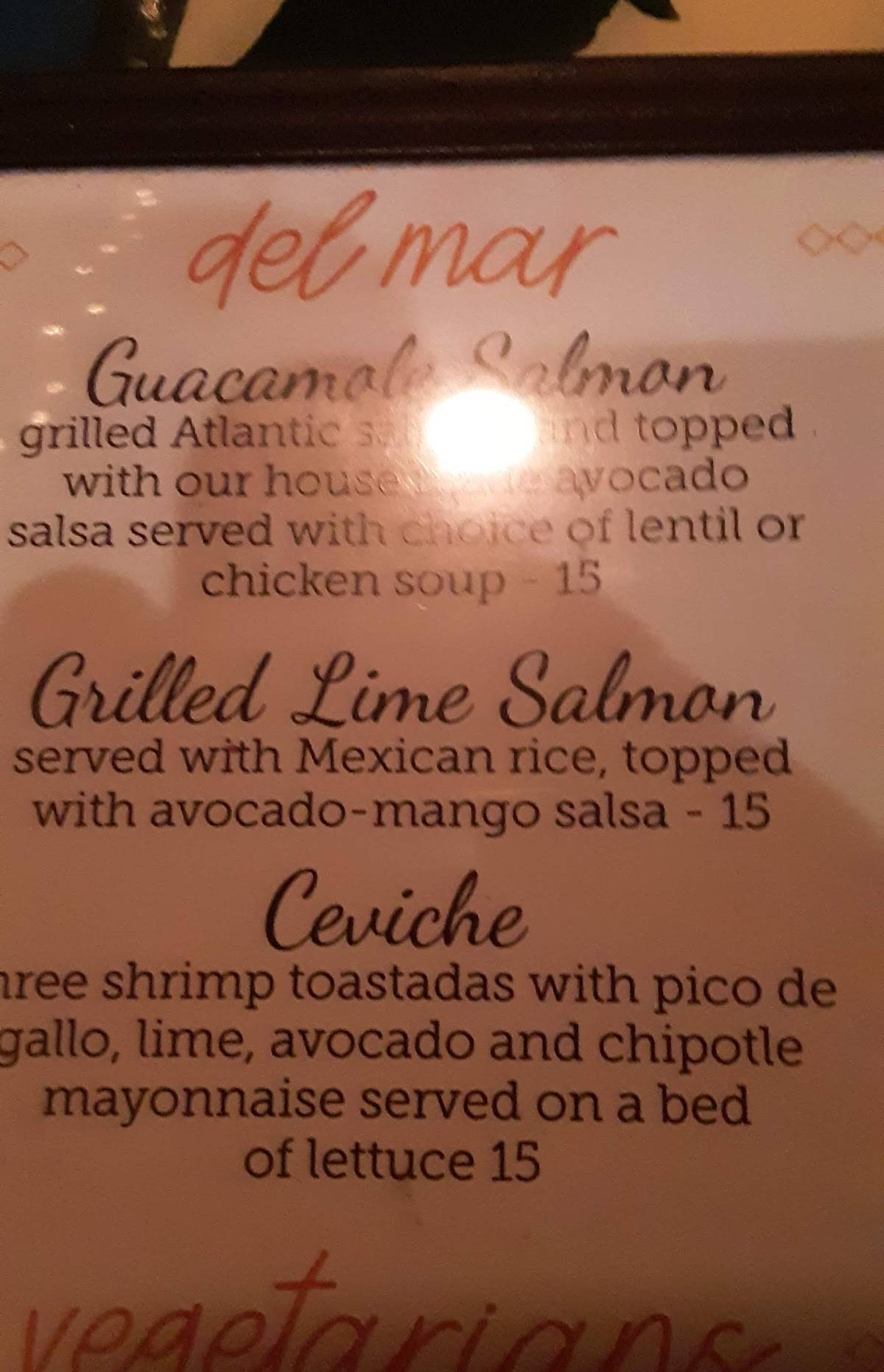 Menu at Mango's Tequila Bar, Alpena