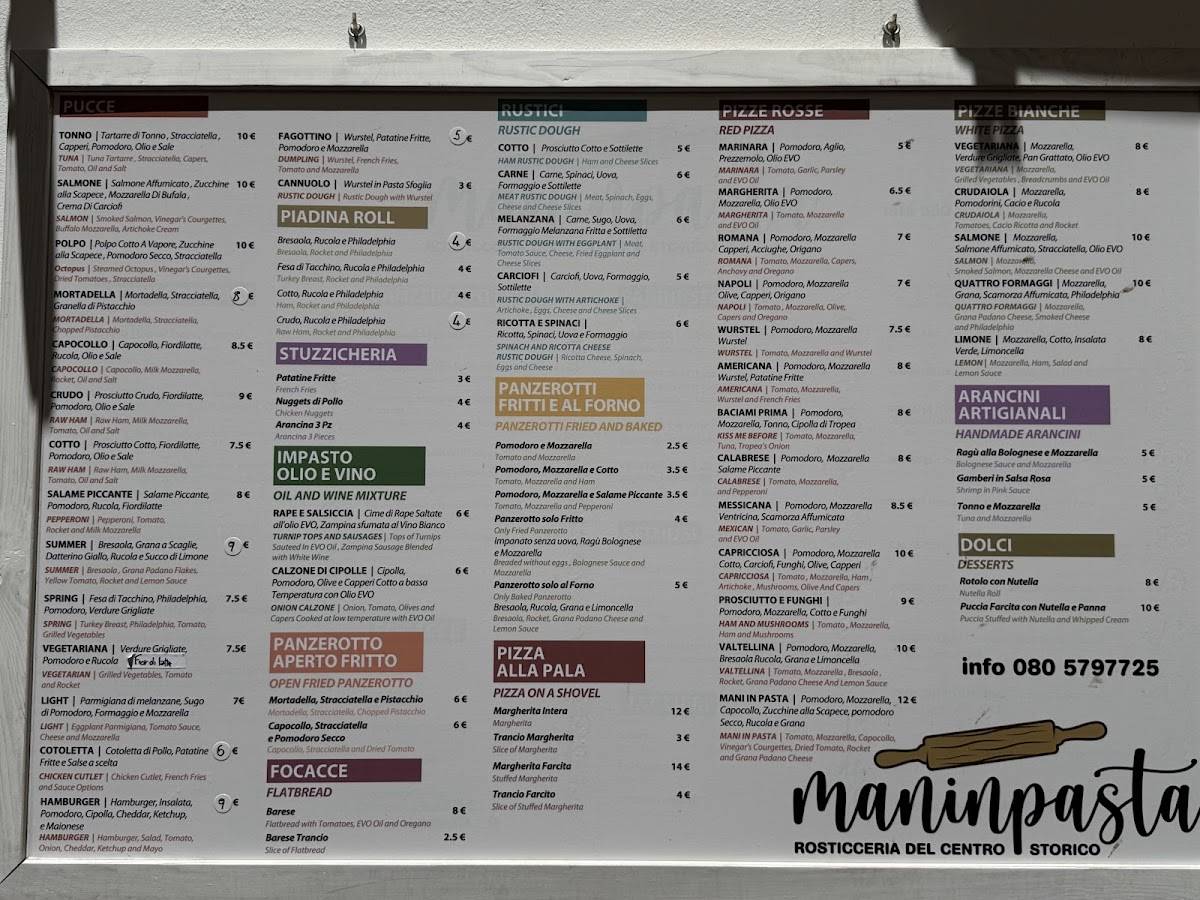 Menu di Maninpasta 