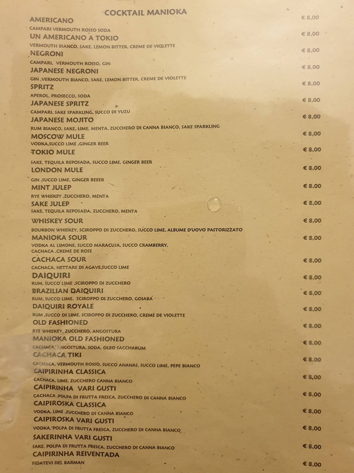 Menu di Manioka 