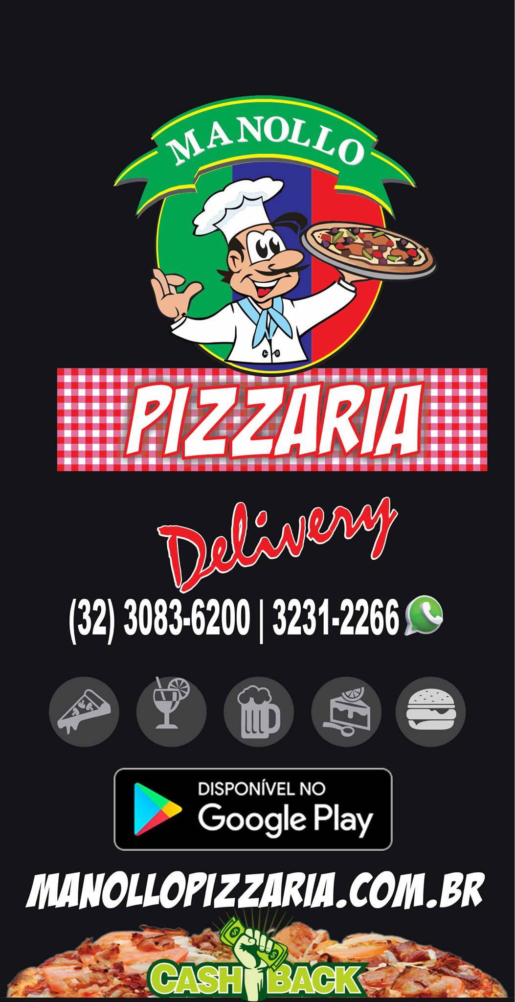 Manollo Pizzaria cardápio