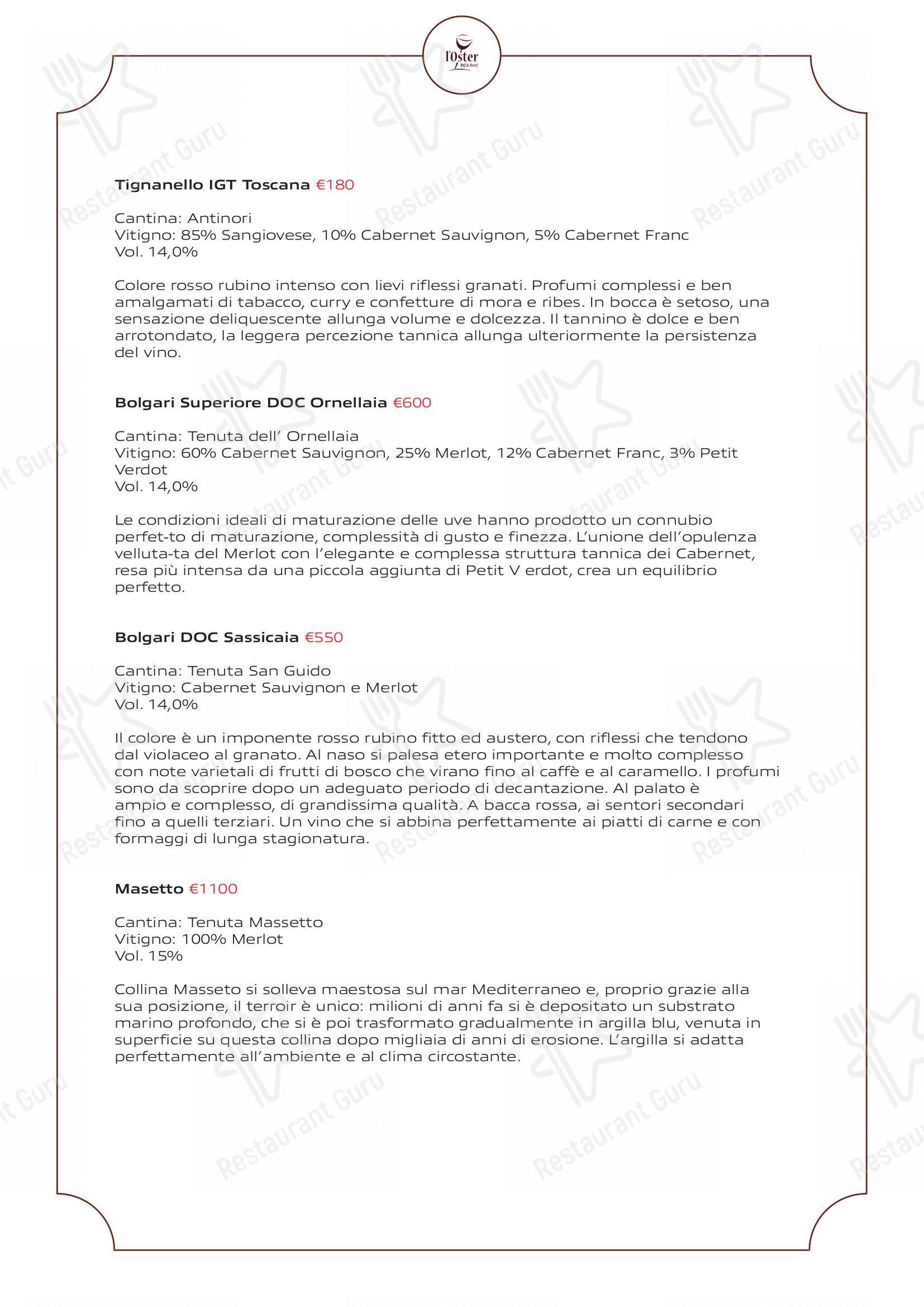 L'Oster Bif & Beef Restaurant in Grassobbio - Крафт меню