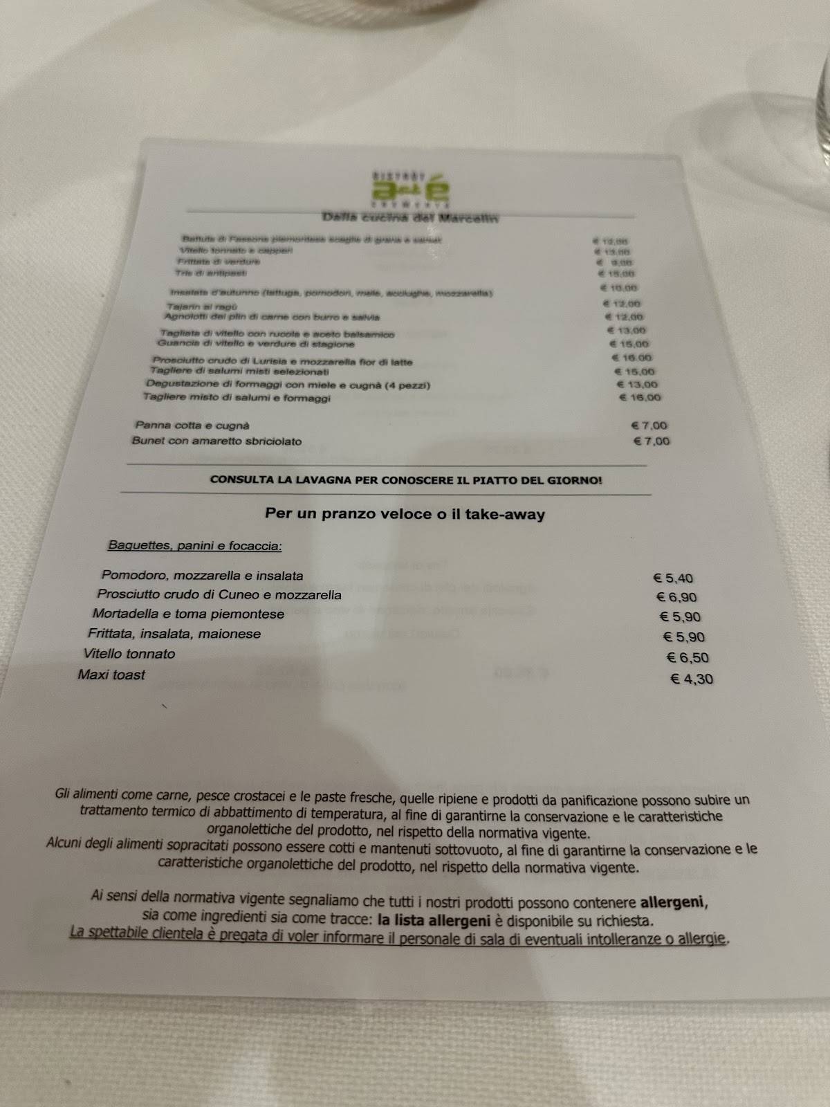 Menu di Marcelin 