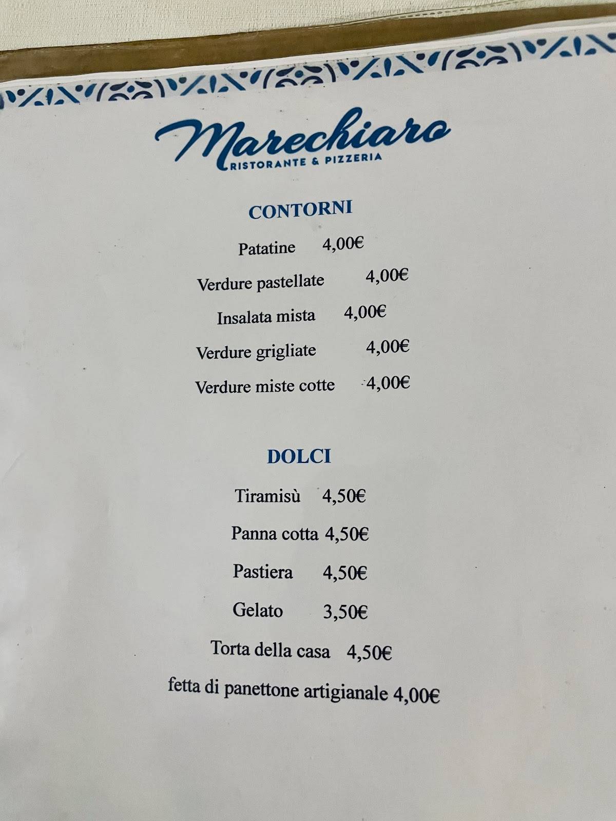 Menu di Marechiaro 