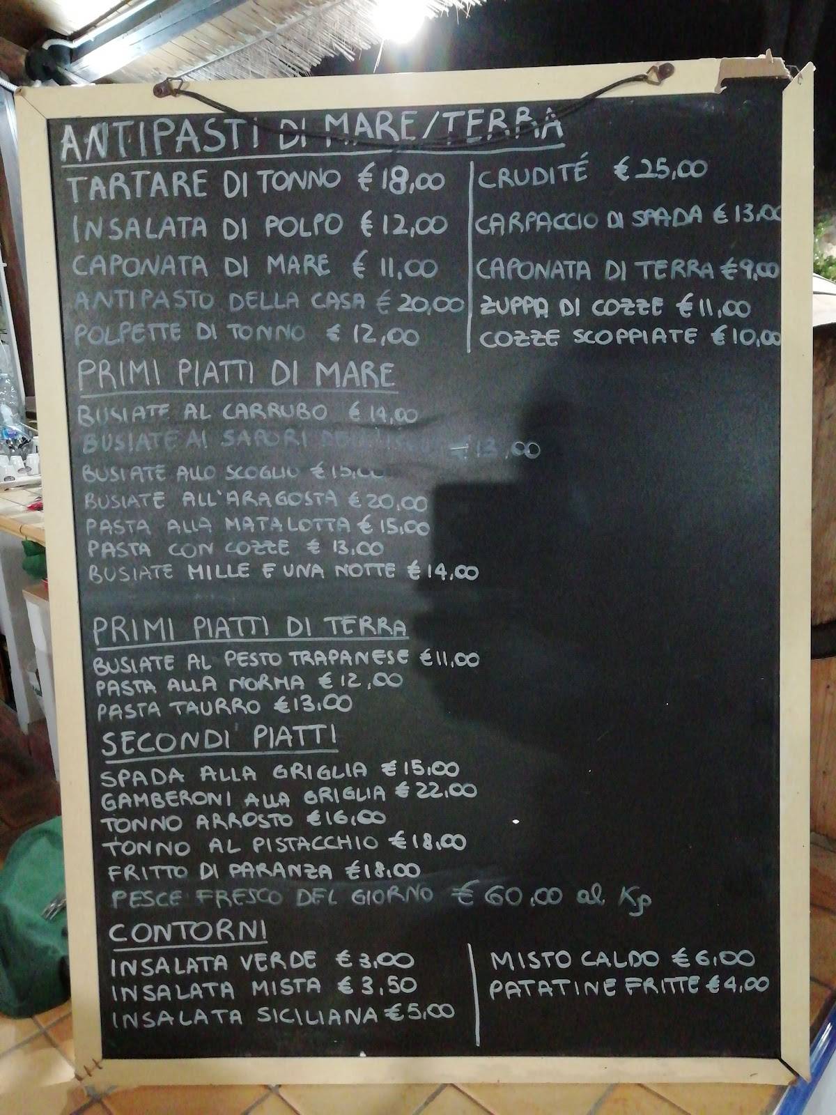 Menu di Al Carrubo 