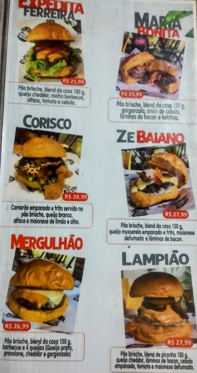 Maria Bonita Burguer e pizza cardápio