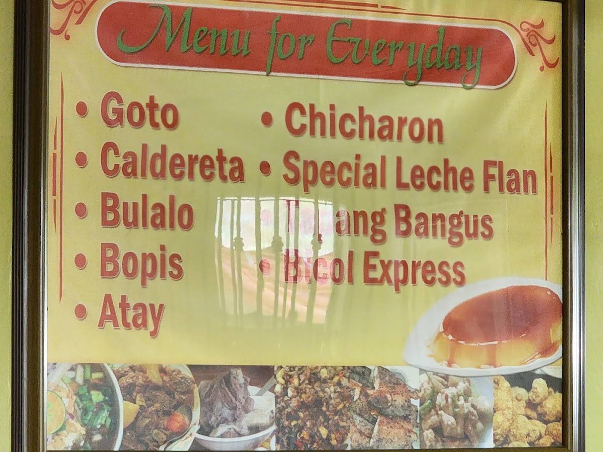 Menu at Marimar Gotohan at Bulaluhan restaurant, San Juan