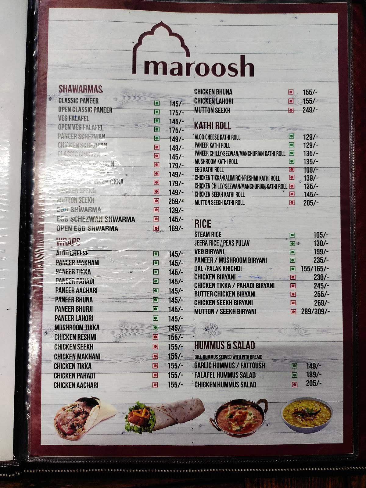 Maroush menu
