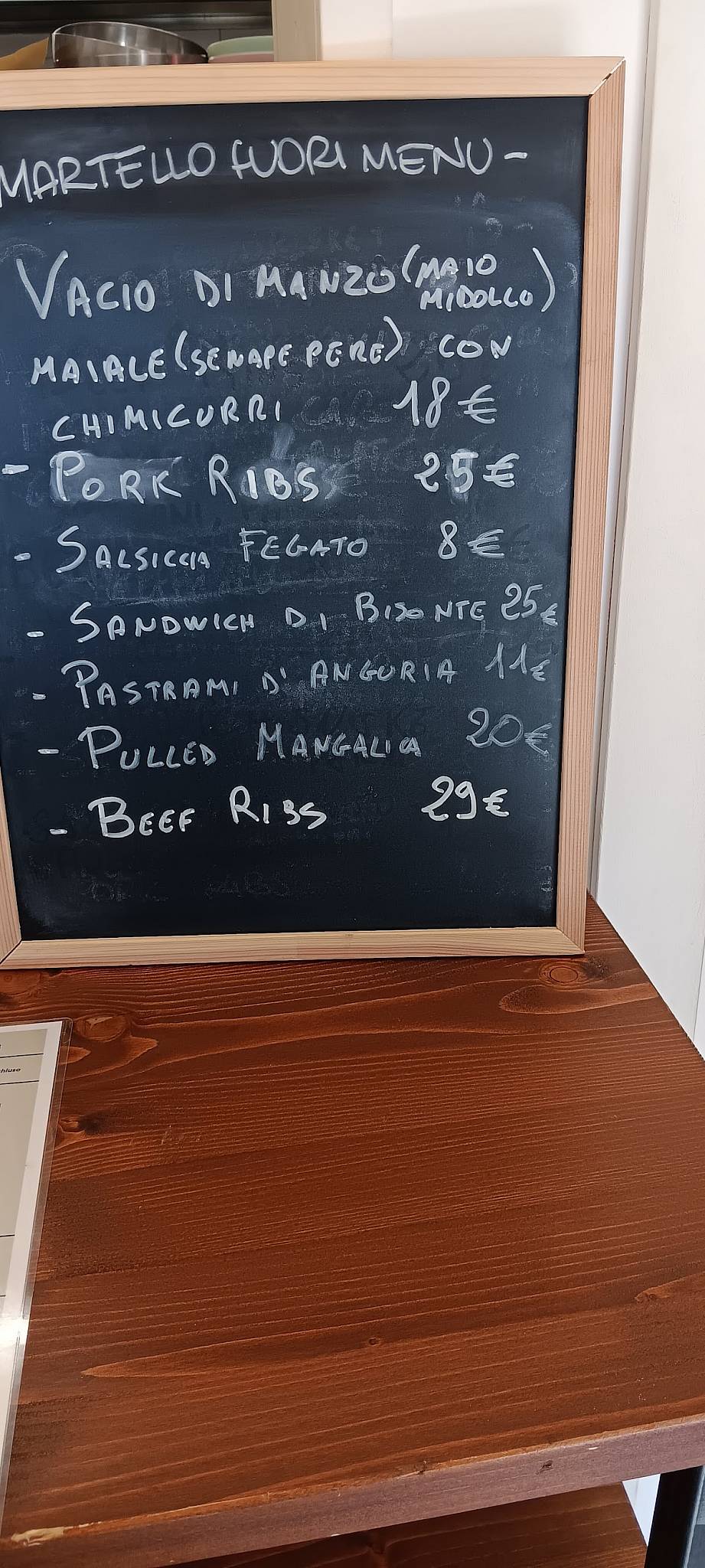 Menu di Martello 