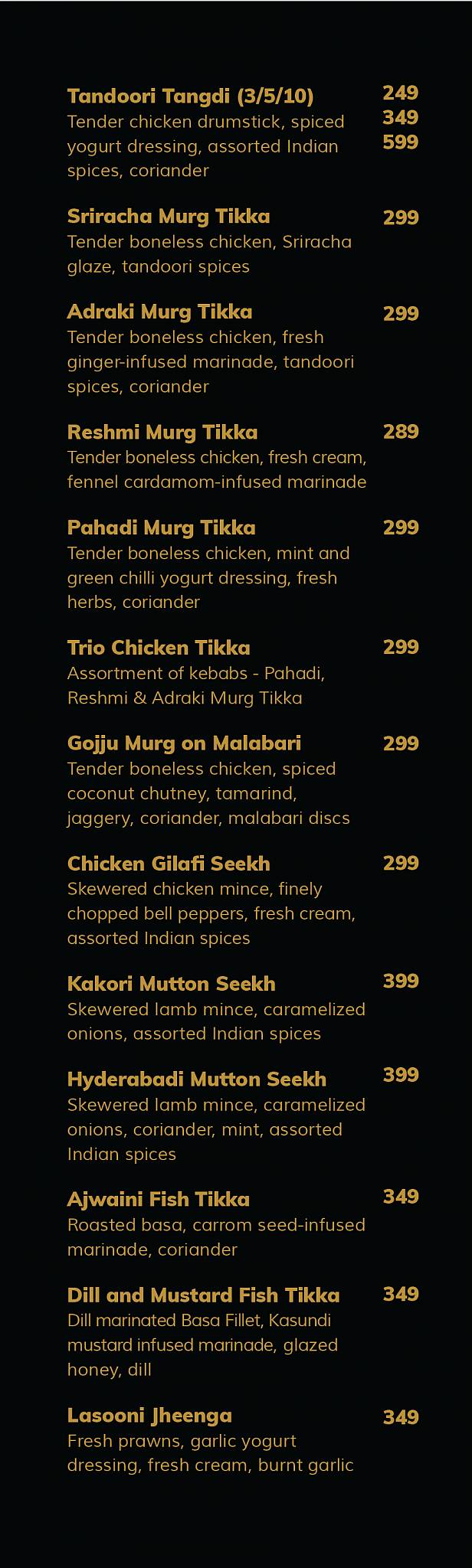 Masala Kitchen menu