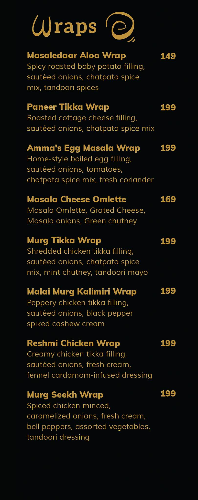 Masala Kitchen menu