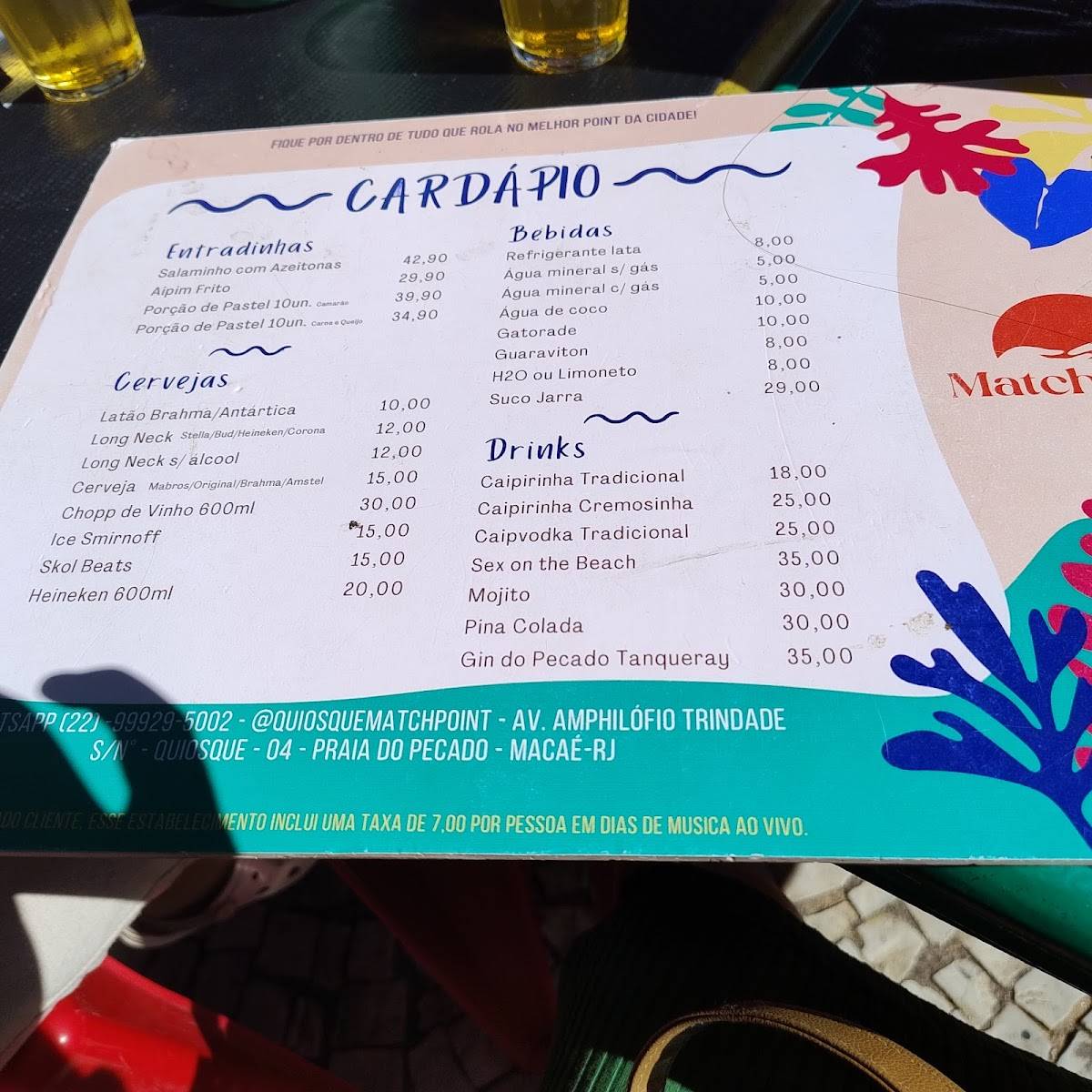 Match Point Macaé cardápio