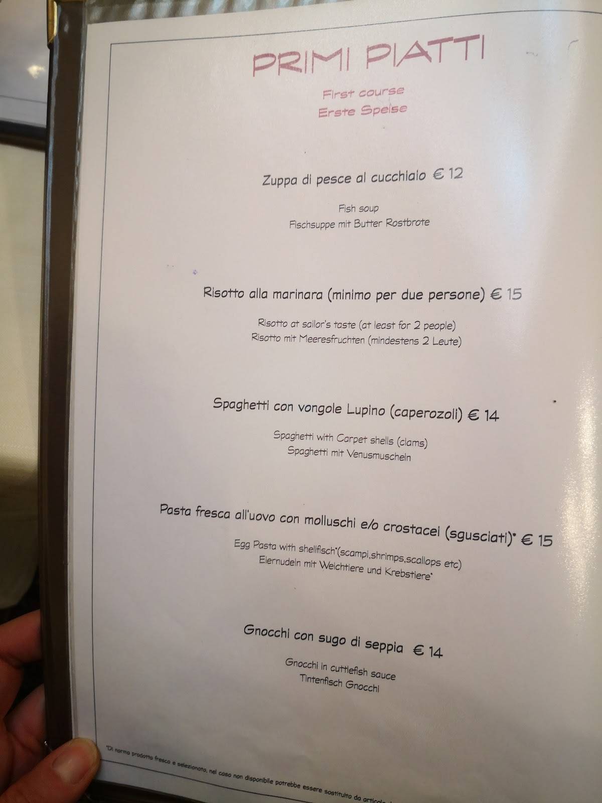 Menu di Menarosti 