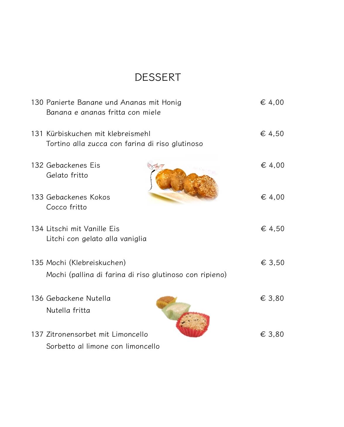Menu di Prospero - Ristorante Cinese Giapponese 