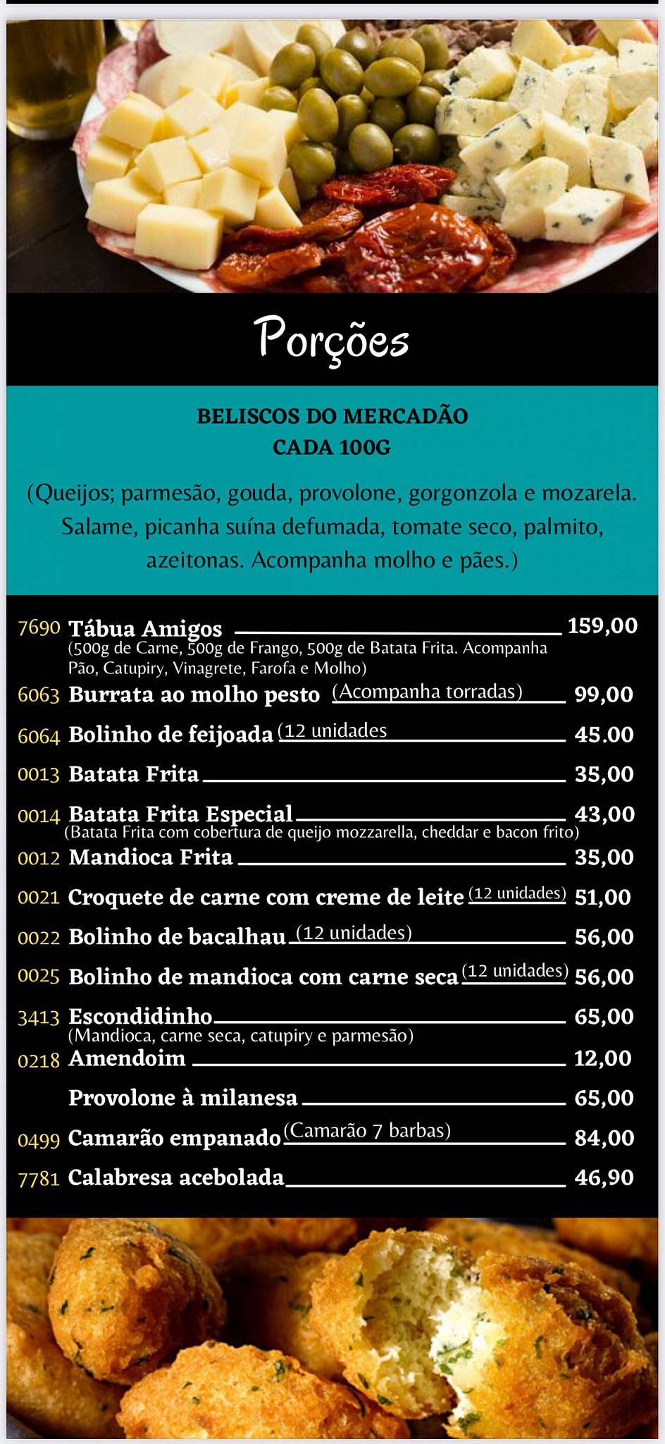 Mercatto Bar e Restaurante cardápio