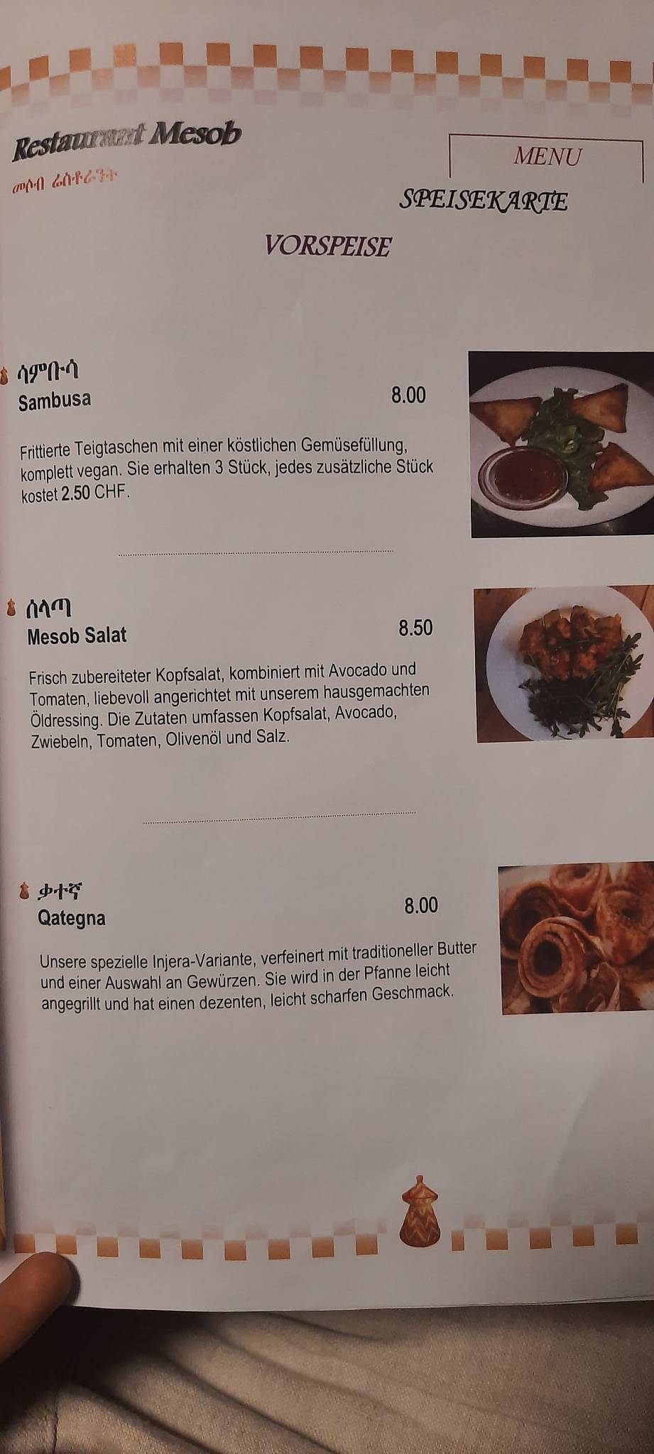 Menu di Mesob 