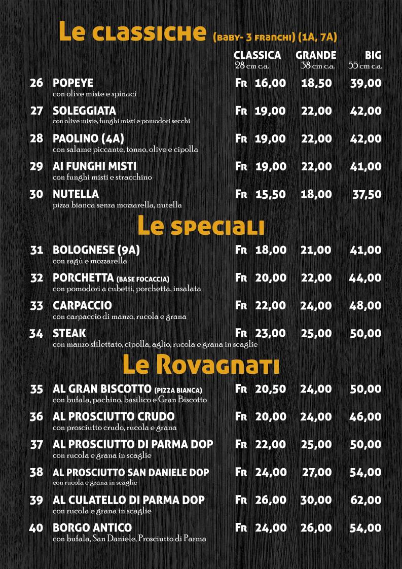 Menu di Michelangelo Spizzicoteca - Pizzeria 