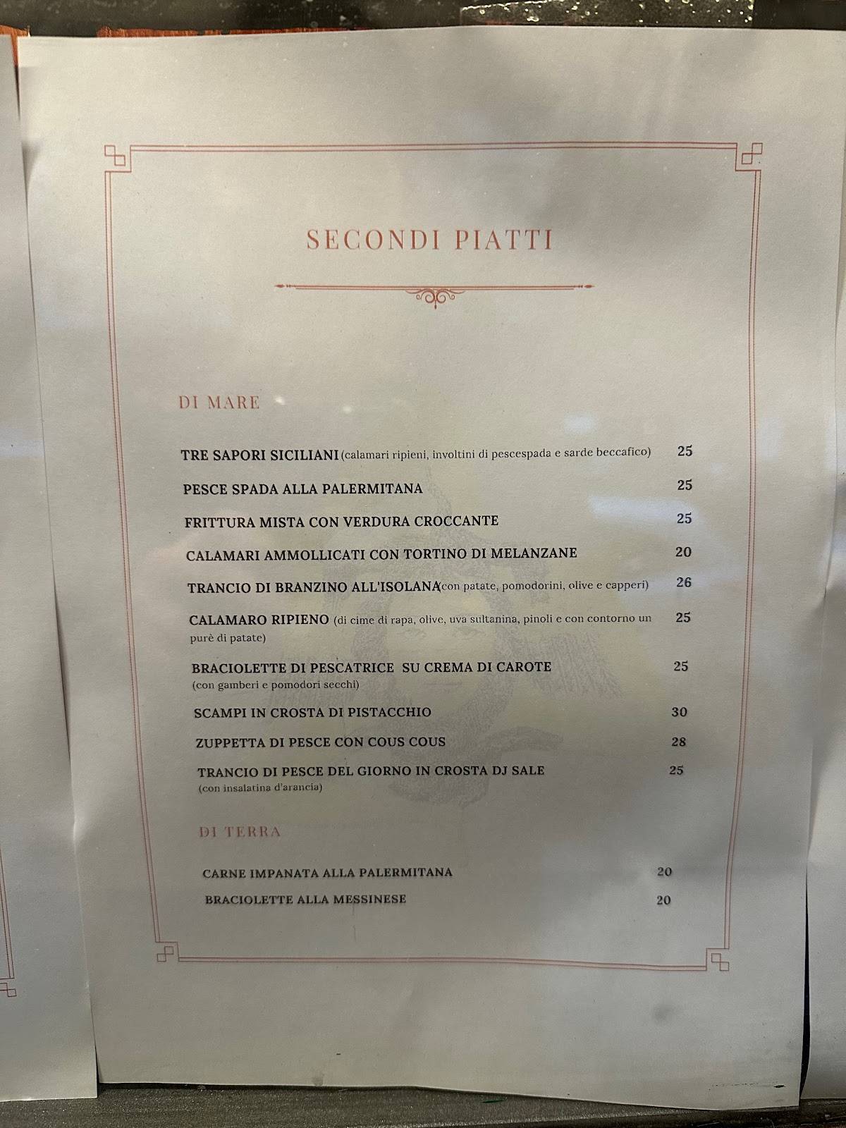 Menu di Da Salvatore Trattoria Siciliana 
