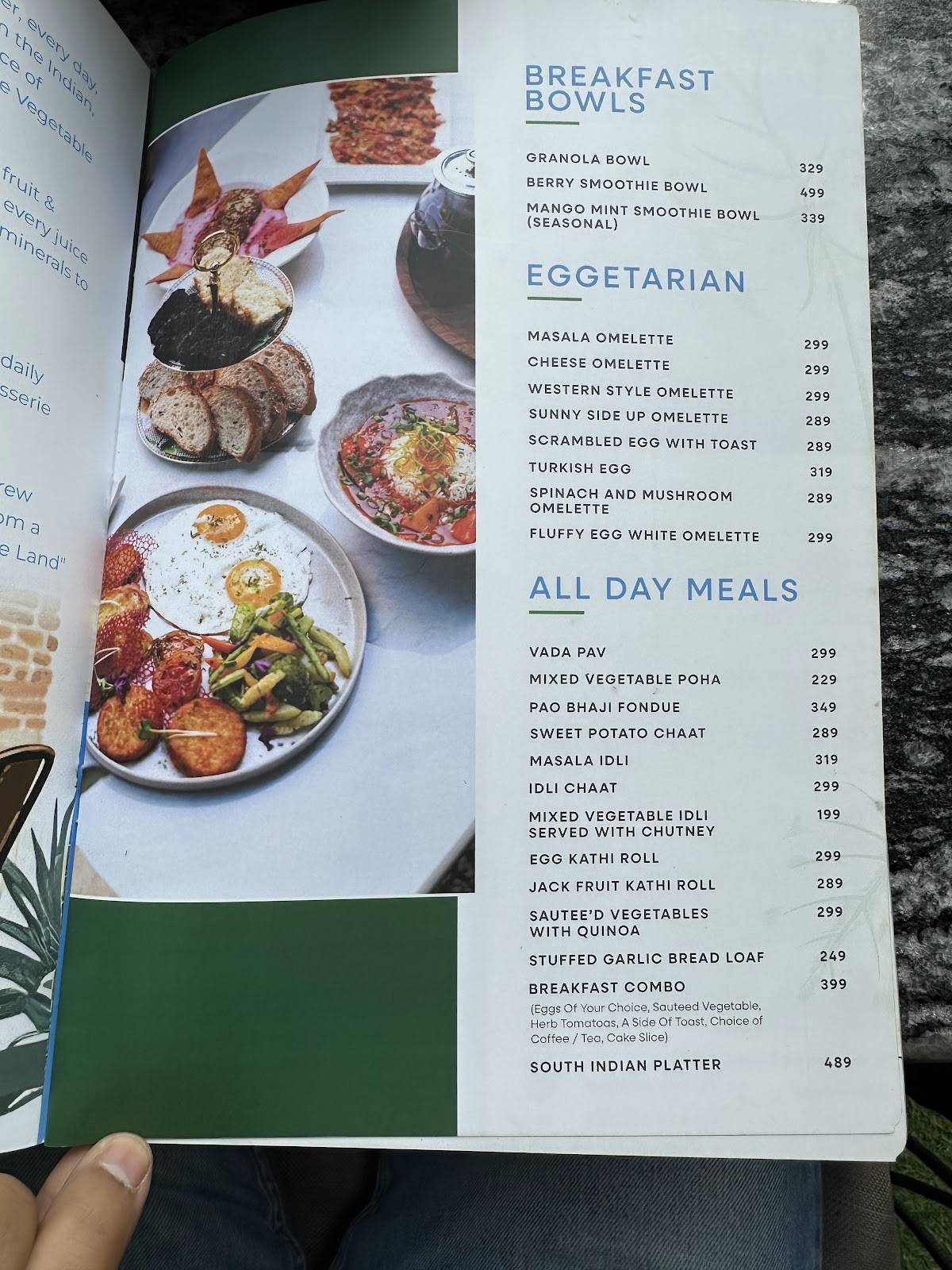 Minerals The Garden Cafe menu