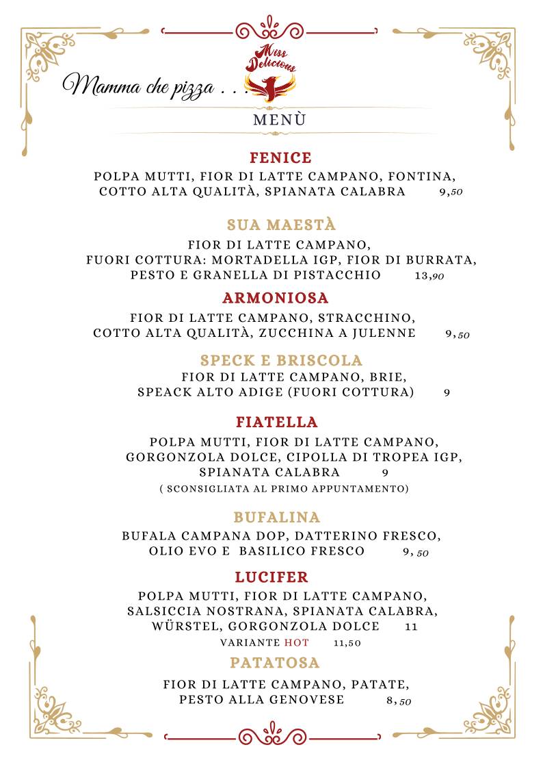 Menu di Miss Delicious Pizzeria 