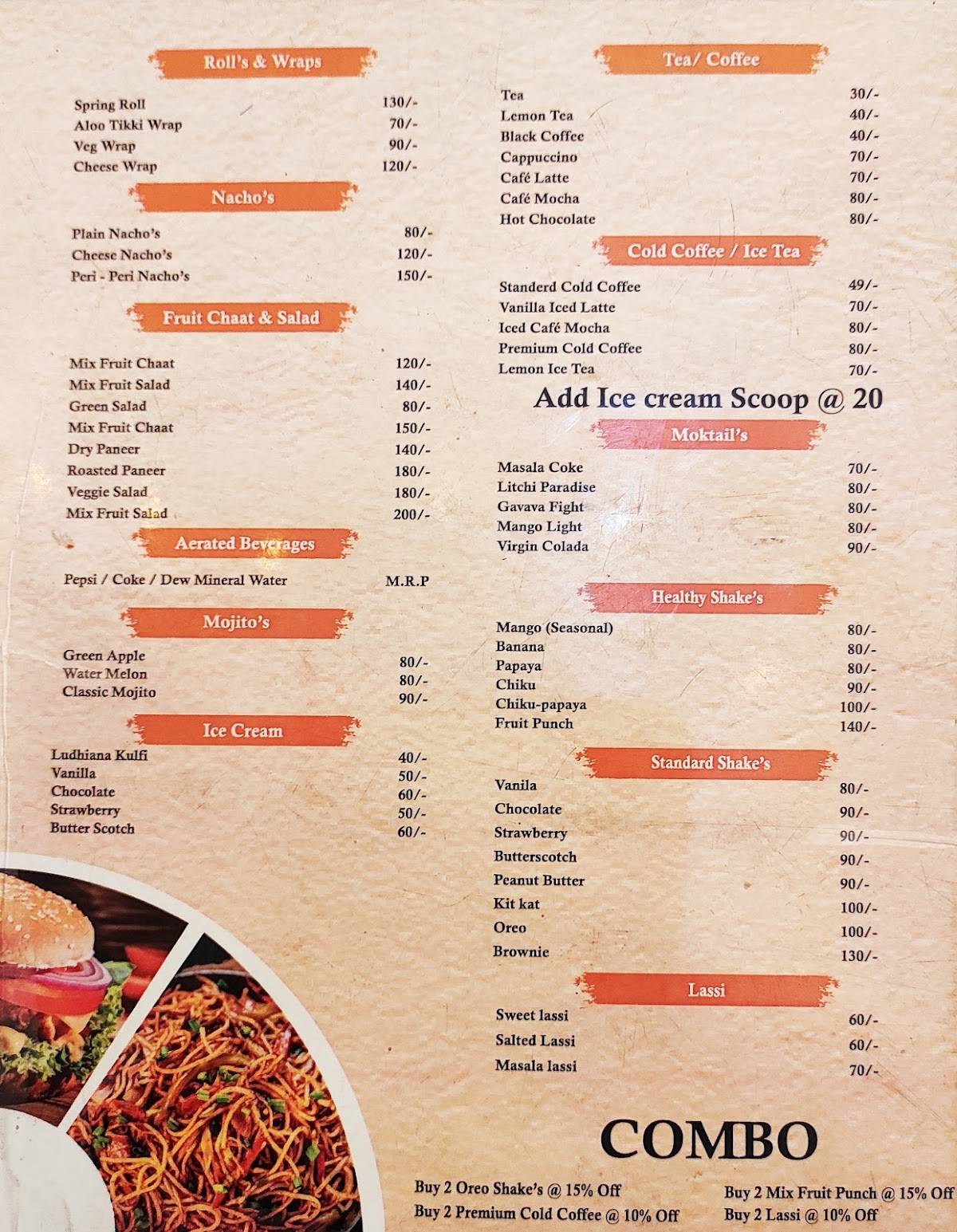 Mithu's Cafe & Restaurant menu