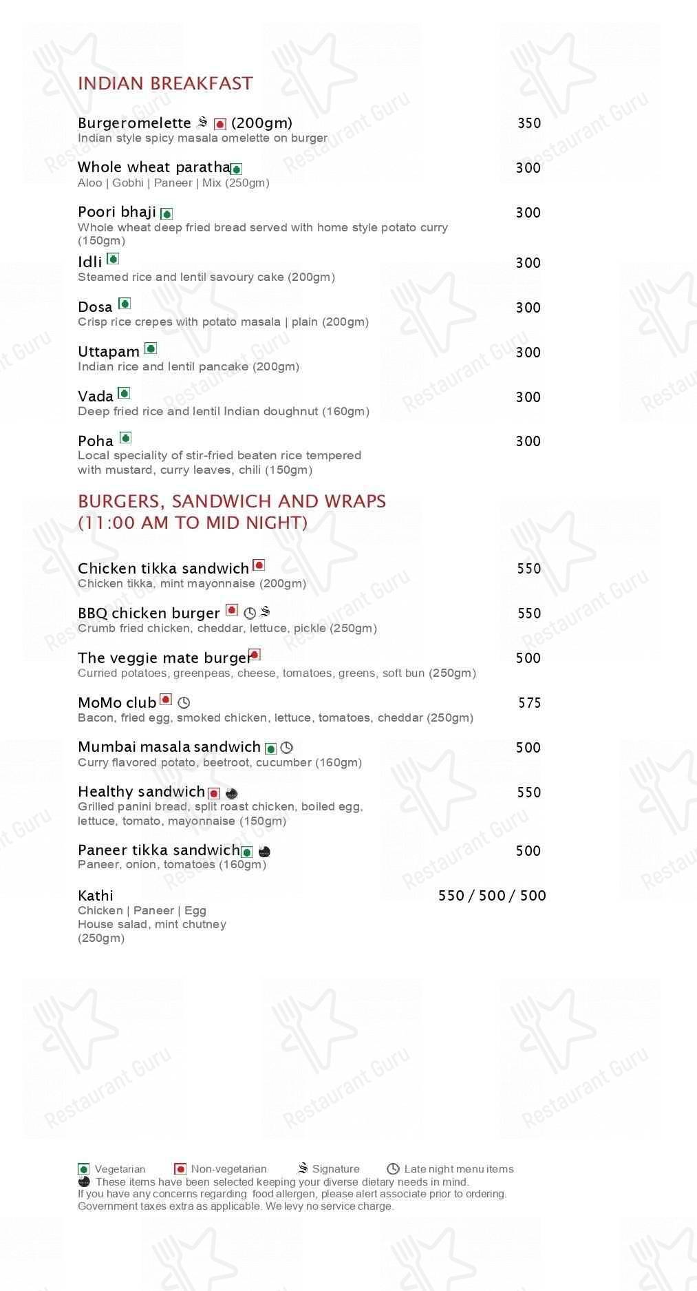 Raipur Kitchen- Courtyard By Marriott menu