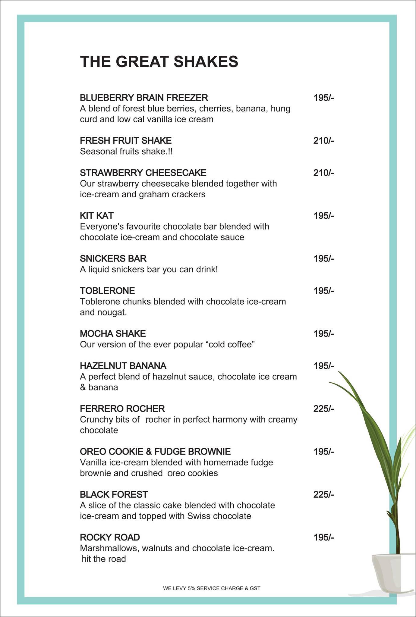 Mocha - Cafe & Bar menu